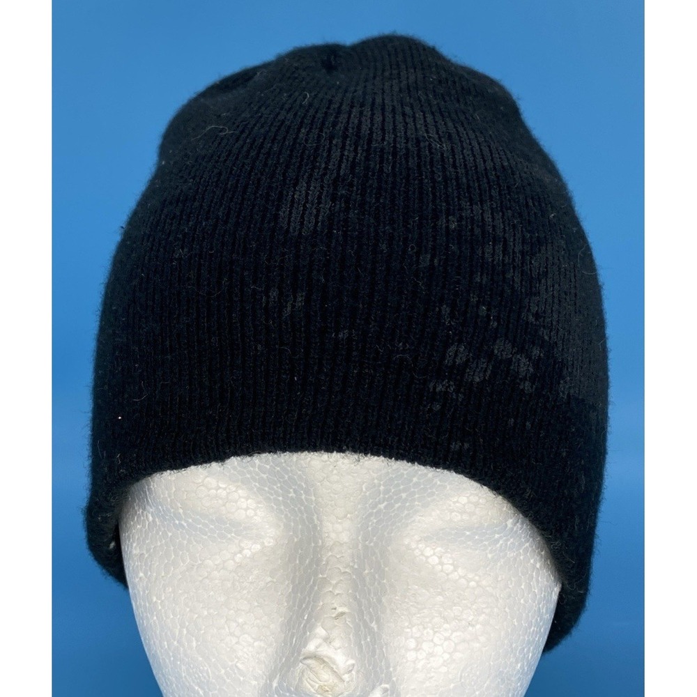 Vintage Pugs Gear Skull Beanie Knit Hat Y2K Mall Goth Grunge Black Charcoal OSFA